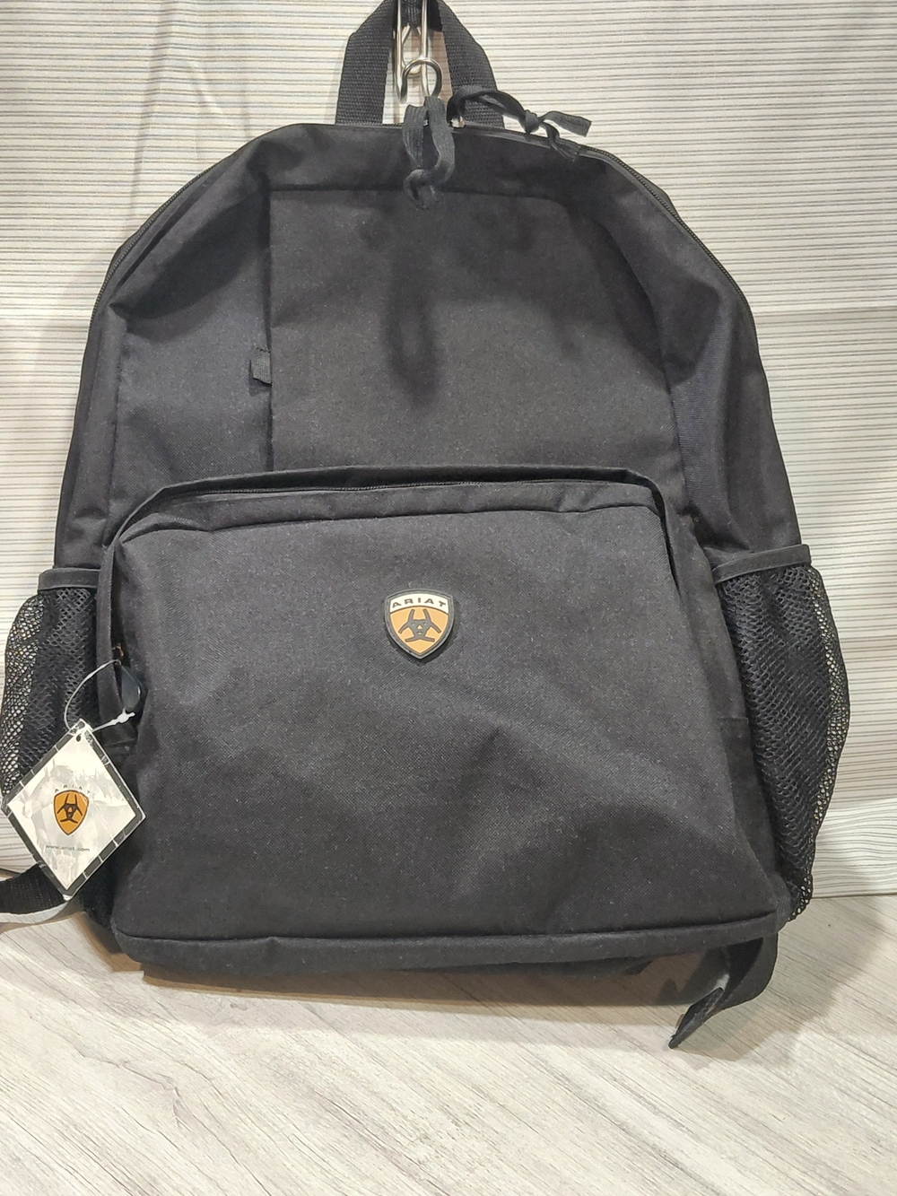 NWT Ariat Black Canvas Black Backpack Standard Sized 17" Tall 13.5" Wide 7" Deep